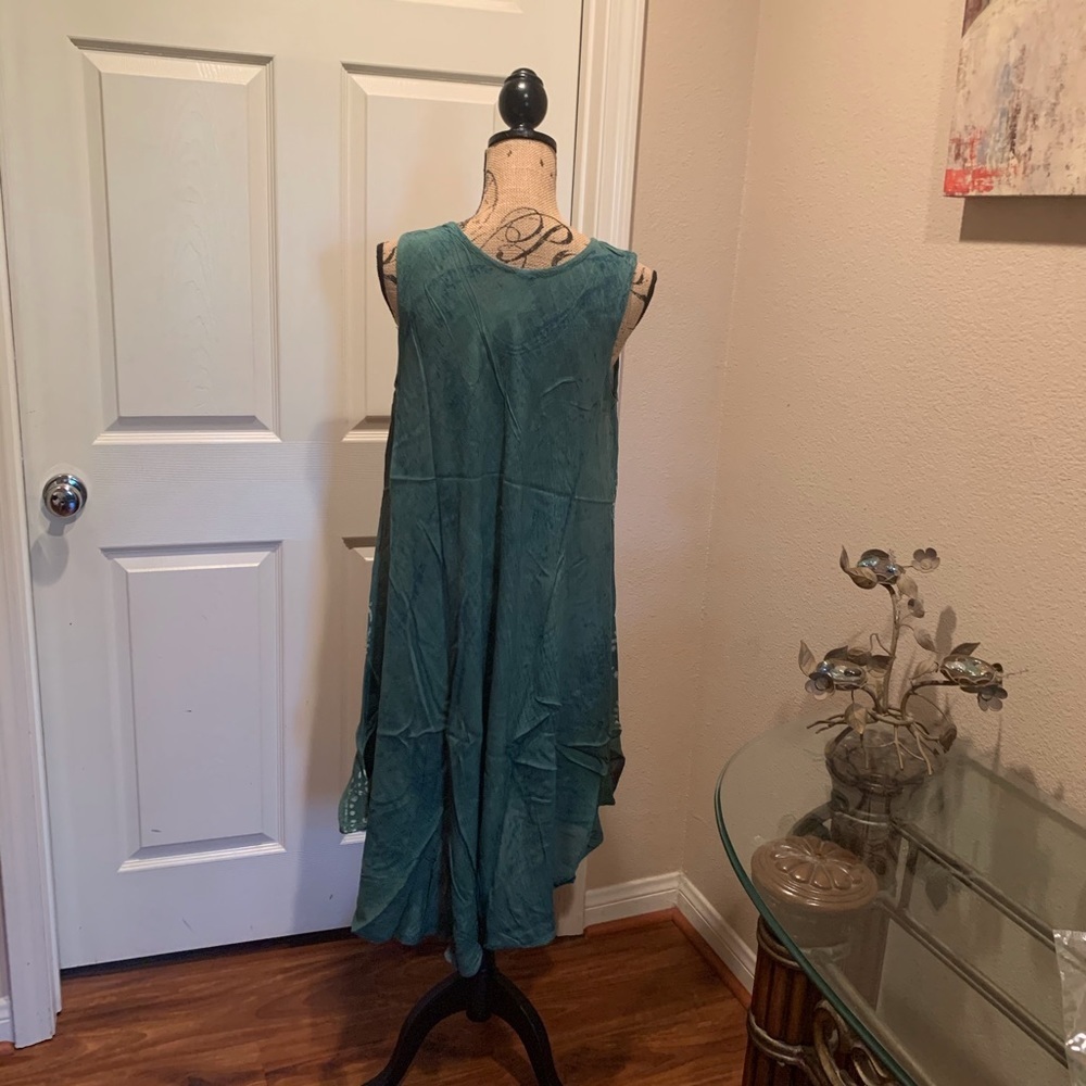 Plus size free size multi print colored dress - Picture 4 of 5